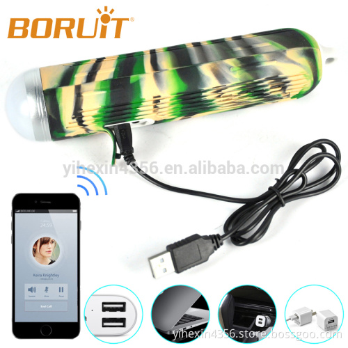 Camouflage Body Built-in Battery LED Flashlight with AUX cable